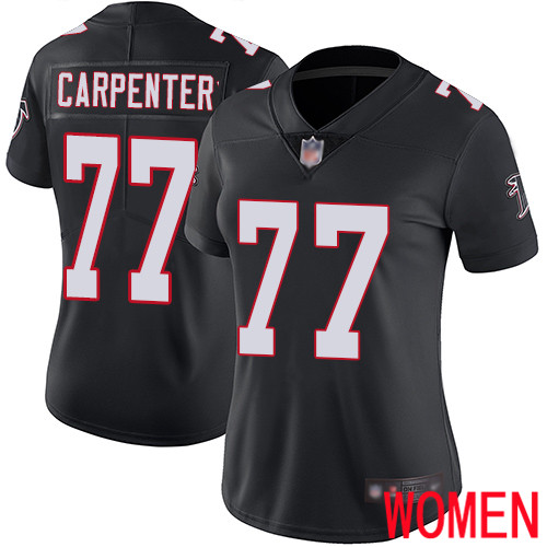 Atlanta Falcons Limited Black Women James Carpenter Alternate Jersey NFL Football #77 Vapor Untouchable->women nfl jersey->Women Jersey